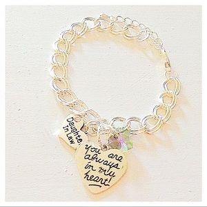 Personalized Daughter in Law Silver Charm Bracelet